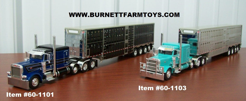 Tri-Axle Peterbilt with Quad Axle Livestock Trailer