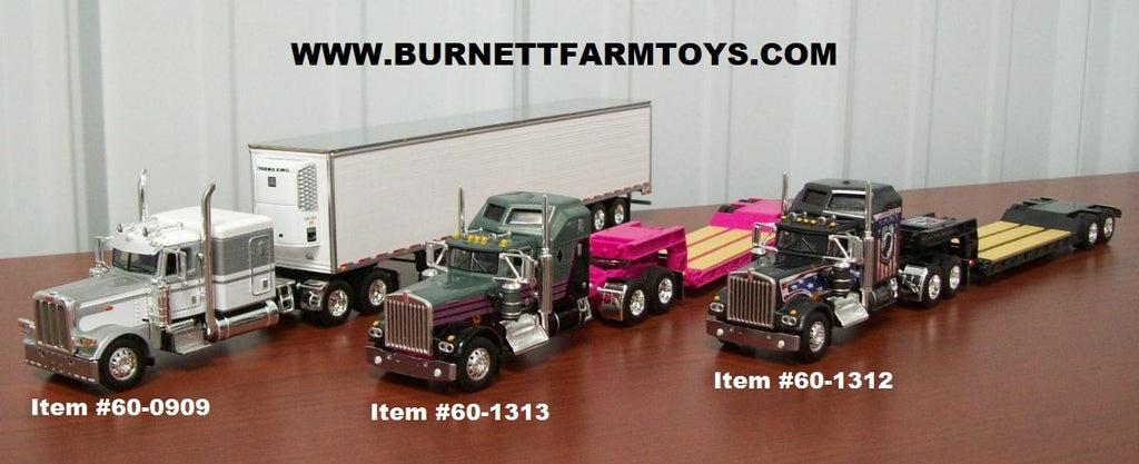 Kenworth W900A Aerodyne Sleepers with Rogers Lowboys and Peterbilt with Refrigerated Trailer