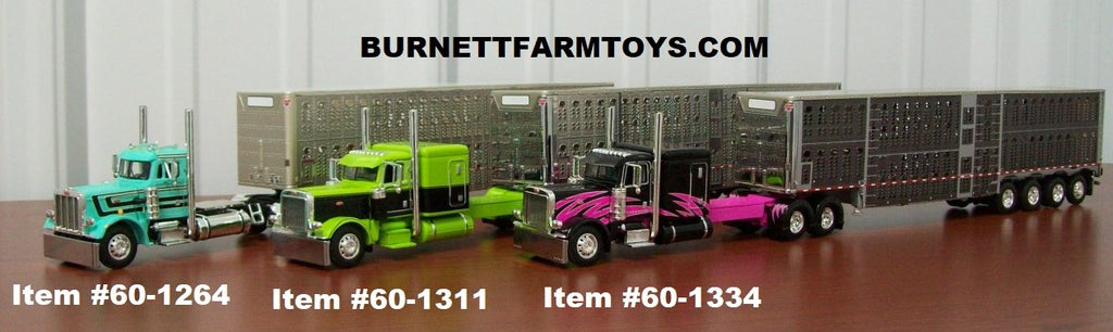 1 64 Peterbilt with Livestock Trailers Burnett Farm Toys LLC