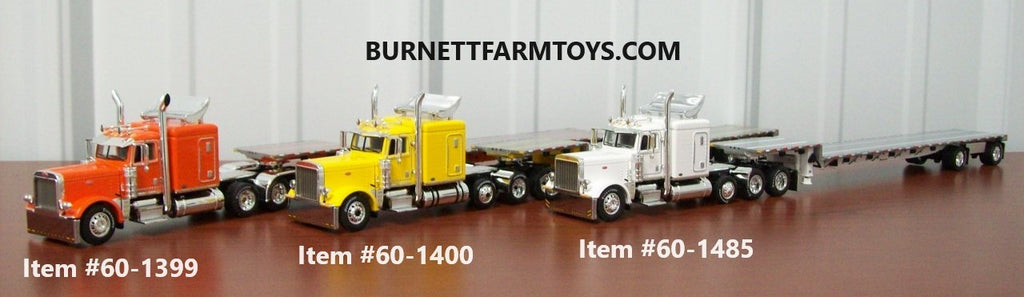 Orange Yellow White Peterbilt with Stepdeck Trailers