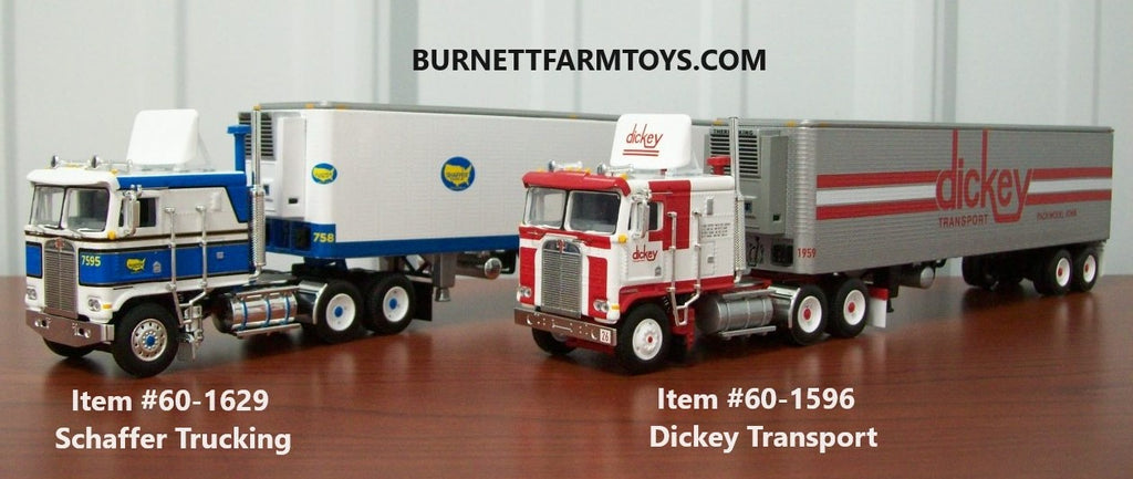 Dickey Transport and Shaffer Trucking Kenworth Cabover with Vintage Refrigerated Trailer Sets