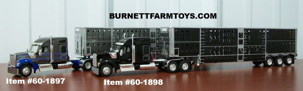 Gun Metal Gray Blue and Black Kenworth W990 Livestock Sets