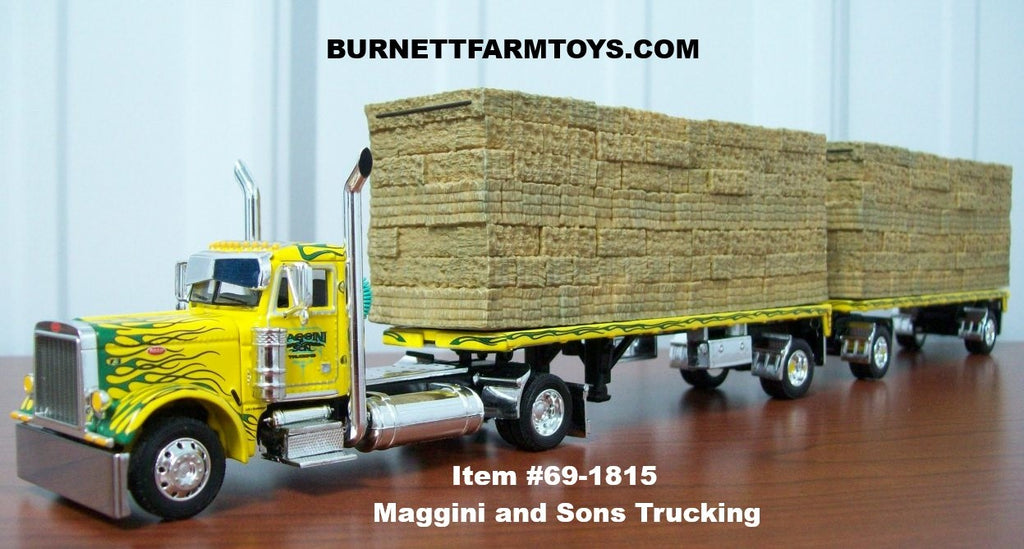 Maggini and Sons Trucking Peterbilt with Flatbed Hay Load Set