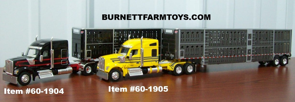 Black Red and Yellow Gray Kenworth W990 Livestock Sets