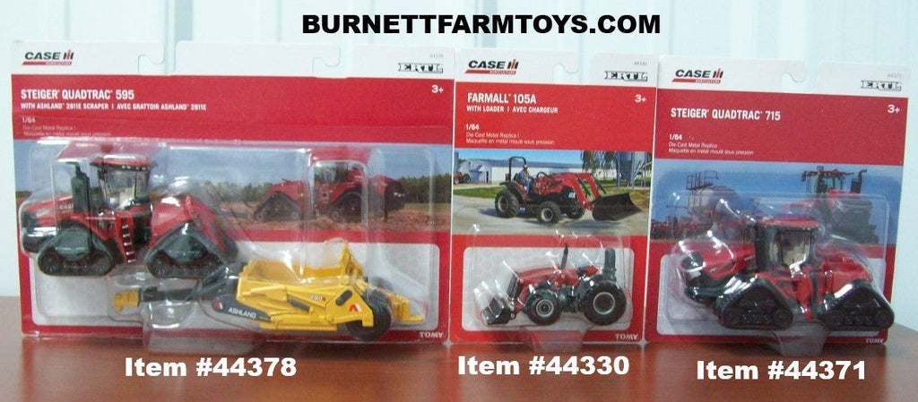 Case IH Steiger Quadtrac, Farmall Tractor, and Ashland Scaper