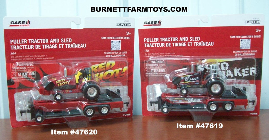 Case IH Shed Shaker and Red Hot Pulling Tractor with Sled