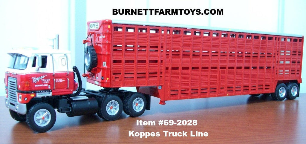Koppes Truck Line International Transtar Cabover with Vintage Livestock Trailer