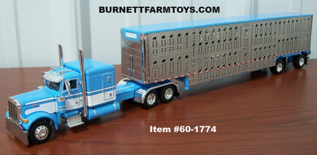 Peterbilt 379 63-inch Flattop Sleeper with Wilson Livestock Trailer