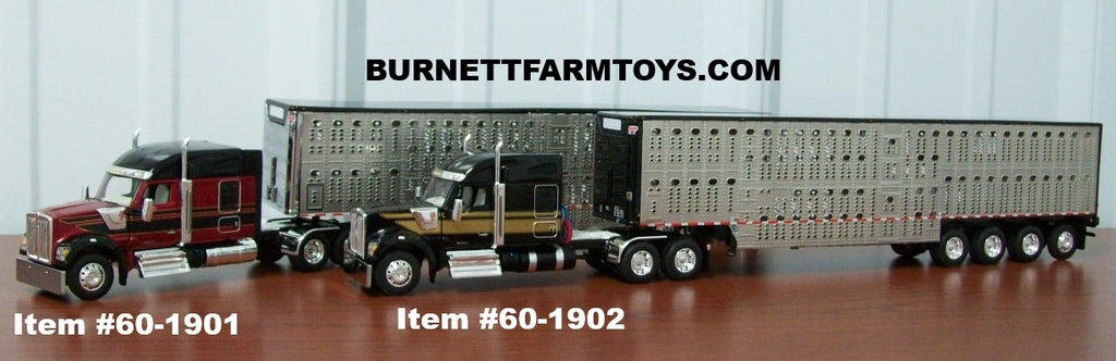 Black Burgundy and Black Gold Kenworth W990 Livestock Sets