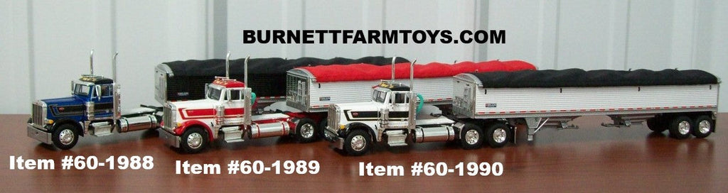 Peterbilt Day Cab with Grain Trailers