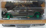 Item #44980-FCU Yellowstone Brown Metallic Green Frame Chase Unit 2017 RAM 3500 Laramie Dually Pickup Truck - 1/64 Scale - Greenlight - Hollywood Series 38