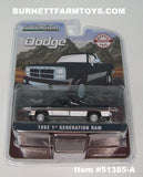 Item #51385-A Dark Green Gray 1992 1st Generation RAM 4WD Pickup Truck with Roll Bar - 1/64 Scale - Greenlight