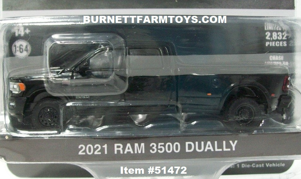 Item #51472 Black 2021 RAM 3500 Dually Pickup Truck - 1/64 Scale