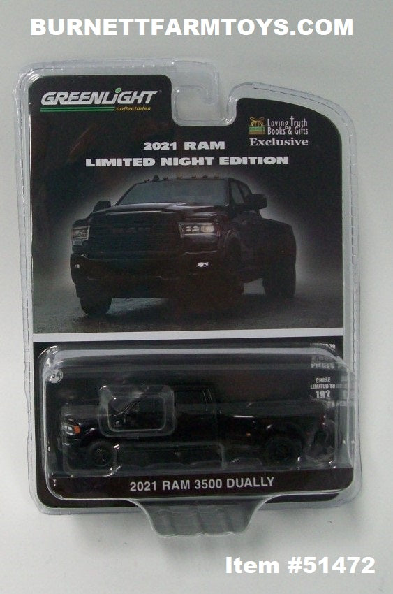 Item #51472 Black 2021 RAM 3500 Dually Pickup Truck - 1/64