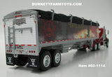 Item #60-1114 Mercier Transport Our Fallen Heroes Red Mack Pinnacle Day Cab with Tandem Axle Wilson Pacesetter 43-foot High Sided Hopper Bottom Grain Trailer - 1/64 Scale - DCP by First Gear