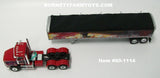 Item #60-1114 Mercier Transport Our Fallen Heroes Red Mack Pinnacle Day Cab with Tandem Axle Wilson Pacesetter 43-foot High Sided Hopper Bottom Grain Trailer - 1/64 Scale - DCP by First Gear