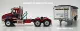 Item #60-1114 Mercier Transport Our Fallen Heroes Red Mack Pinnacle Day Cab with Tandem Axle Wilson Pacesetter 43-foot High Sided Hopper Bottom Grain Trailer - 1/64 Scale - DCP by First Gear