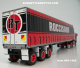 Item #60-1482 Roccisano Red White Black Kenworth K100 COE Flattop Sleeper with Tri-Axle Utility 53-foot Tautliner Flatbed Trailer - 1/64 Scale - DCP by First Gear