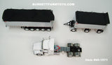 Item #60-1571 White Kenworth T800 38-inch Sleeper with Chrome Sided Black Tarp Black Frame East Genesis II 31-foot and 20-foot Michigan Train End Dump Trailers - 1/64 Scale - DCP by First Gear