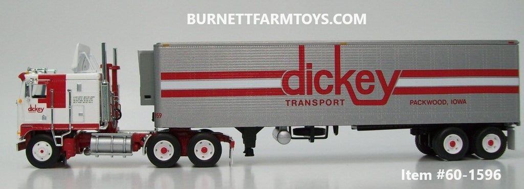 Item #60-1596 Dickey Transport White Red Kenworth K100 COE with
