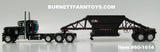 Item #60-1614 Black Tri-Axle Peterbilt 379 36-inch Flattop Sleeper with Black Tandem Axle Manac CPS Bottom Dump Trailer - 1/64 Scale - DCP by First Gear