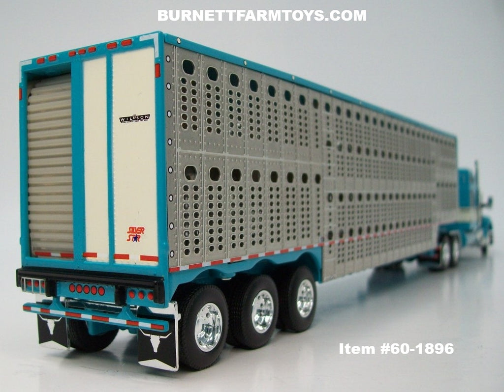 Item #60-1896 Turquoise Cream Black Outline Kenworth W990 76-inch