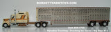 Item #69-1755 Paradise Trucking - Trucking for Tacos - Beige Brown Orange Kenworth W900L 86-inch Studio Sleeper with Silver Sided Brown Metallic Beige Trim Spread Axle Wilson Silver Star Livestock Trailer - Big Rigs #13 - 1/64 Scale - DCP by First Gear
