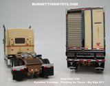 Item #69-1755 Paradise Trucking - Trucking for Tacos - Beige Brown Orange Kenworth W900L 86-inch Studio Sleeper with Silver Sided Brown Metallic Beige Trim Spread Axle Wilson Silver Star Livestock Trailer - Big Rigs #13 - 1/64 Scale - DCP by First Gear