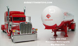 Item #69-1794 Hausman Motorsports Red White Tri-Axle Peterbilt 389 70-inch Mid Roof Sleeper with White Red Tri-Axle Mississippi LPG Tanker Trailer - Big Rigs #14