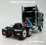 Item #CAB 1299 Black Gray Silver Outline Peterbilt 352 COE 110-inch Sleeper with Turbo Wing - 1/64 Scale - DCP by First Gear