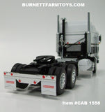 Item #CAB 1558 White Black Gold Outline Long Frame Kenworth K100 COE Aerodyne Sleeper - 1/64 Scale - DCP by First Gear