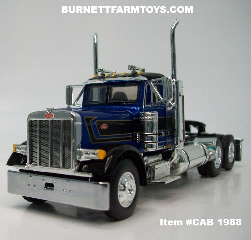 Item #CAB 1988 Blue Metallic Black Gold Outline Peterbilt 379 Day
