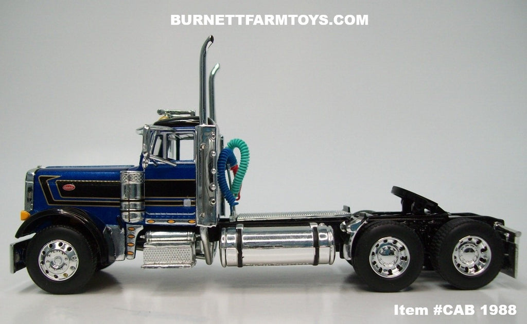 Item #CAB 1988 Blue Metallic Black Gold Outline Peterbilt 379 Day