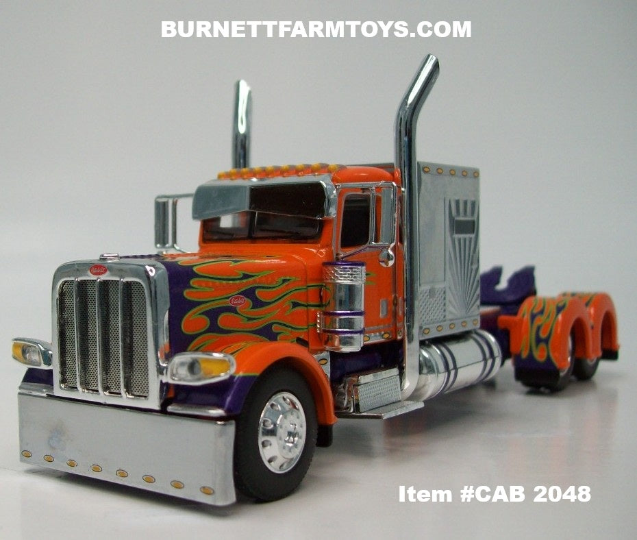 Item #CAB 2048 Orange Purple Gold Flame Peterbilt 389 60-inch
