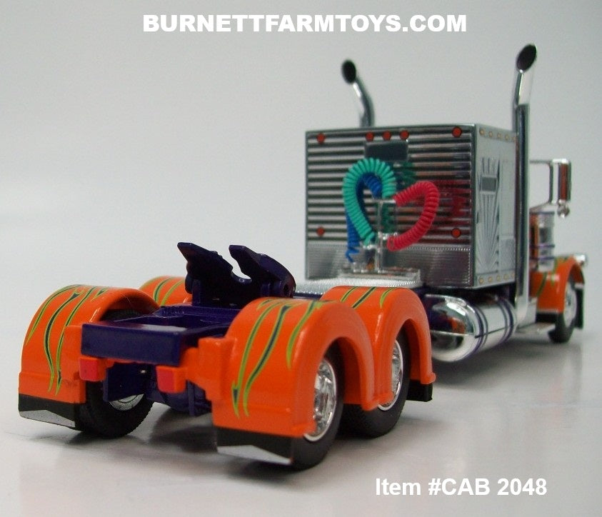 Item #CAB 2048 Orange Purple Gold Flame Peterbilt 389 60