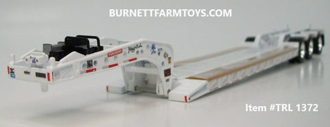 Item #TRL 1372 White Tri-Axle Fontaine Magnitude Lowboy Trailer with Detachable Neck - 1/64 Scale - DCP by First Gear