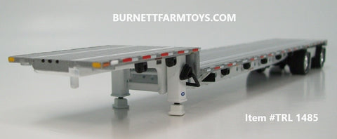 Item #TRL 1485 Silver Deck White Frame Spread Axle Transcraft Stepdeck Trailer - 1/64 Scale - DCP by First Gear