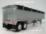 Item #TRL 1702 Silver High Sided Black Tarp Silver Frame Tandem Axle Wilson 43-foot Pacesetter Hopper Bottom Grain Trailer - 1/64 Scale - DCP by First Gear