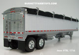 Item #TRL 1716 White High Sided Black Tarp Silver Frame Tandem Axle Wilson 43-foot Pacesetter Hopper Bottom Grain Trailer - 1/64 Scale - DCP by First Gear