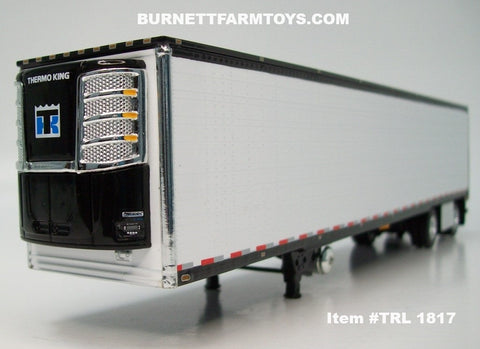 Item #TRL 1817 White Ribbed Sided Black Trim Black Frame Spread Axle 53-foot Utility Refrigerated Trailer with Thermo King Refrigerator - 1/64 Scale – DCP by First Gear