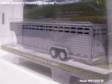 Item #51302-B Silver Tandem Axle Two Row Horizontal Livestock Gooseneck Trailer - 1/64 Scale