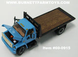 Item #60-0915 Blue Chevrolet C65 Flatbed Truck with Single Axle Wood Floor Black Frame Flatbed - 1/64 Scale - Note: Bed Does Not Tilt