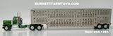 Item #60-1263 Dark Green Lime Green Kenworth W900A Day Cab with Silver Tandem Axle Wilson Silver Star Livestock Trailer - 1/64 Scale - DCP