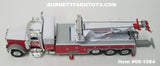 Item #68-1084 The Busted Knuckle Garage White Red Silver Peterbilt 389 36-inch Sleeper with Century Model 1150 Rotator Wrecker - 1/64 Scale - DCP