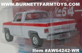 Item #AW64242-WR White Red 1976 Chevrolet Scottsdale C10 Fleetside Olympic Edition Pickup Truck - 1/64 Scale