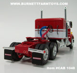 Item #CAB 1048 Red White Kenworth W900A 36-inch Flattop Sleeper - 1/64 Scale - DCP - Note: Missing Headlight - Discounted