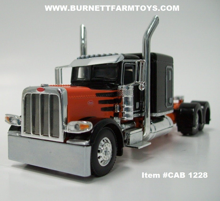 Item #CAB 1228 Black Orange Peterbilt 389 63-inch Flattop