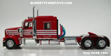 Item #CAB 1564 Red White Stripe Kenworth W900L 72-inch Aerocab Sleeper - 1/64 Scale - DCP by First Gear