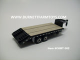 Item #CGBT 002 Black Tandem Axle Die-Cast Metal Frame Wood Floor Gooseneck Trailer with Ramps - 1/64 Scale