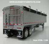 Item #TRL 1186 Silver Sided Black Tarp Silver Frame Tandem Axle Wilson 43-foot Pacesetter High Sided Hopper Bottom Grain Trailer with Chrome End Caps - 1/64 Scale - DCP